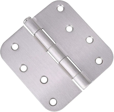 18 Pack 3.5 Inch Satin Nickel Door Hinges Reversible Five Eighths Radius For Exterior And Interior Doors Residential And Commercial Use Entryway Patio And More visible in satin nickel finish