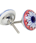 Set Of 12 Multicolor Ceramic Knobs Hand Painted For Cabinets, Furniture, Doors And Drawers 2.55 Inch Height And 1.5 Inch Diameter close-up