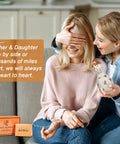 From Daughter To Mom Candle Holder With Flickering LED Flameless Candle held by woman gifting her mom, heartfelt home decor