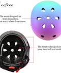 Top and interior view of Adjustable Color Gradient Kid Bike Helmet For Ages 2 To 14 Kid Friendly Multi Sport Safety Gear With Vents