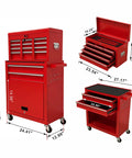 Solid As A Rock Rolling Tool Chest Eight Deep Drawers And Detachable Top Workbox Heavy Duty Mobile Shop Rig dimensions with wheels and drawers.