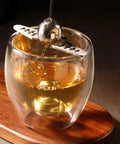Coffee Ice Sphere Maker Stainless Steel Ball Mold Reusable Ice Sphere for Cold Brew in Glass on Wooden Board