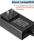 Universal 29V 2A Recliner Power Supply For Direct Wall Plug Use With AC DC Switching Adapter Plug And Play Ready For Major Sofa Motors And Top Furniture Brands Easy Replacement And Reliable Performance, 29V DC 2A wall-plug adapter