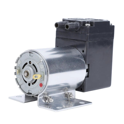 Brushless 12V DC Vacuum Pump Delivers Knockout Suction At 5 Liters Per Minute For Brake Bleeding And Rv Service with metal casing.