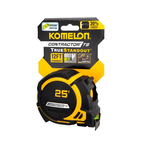 Beefed Up Heavy Duty 25 Foot Contractor TS Wide Blade Tape Measure With Backside Print And Manual Lock, package view