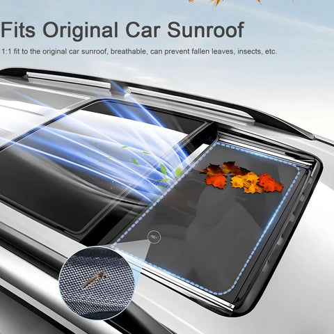QANGBOOM car glass sunroof shade for Tiguan 2010–2017; one-piece foldable shade with storage bag, heat insulation