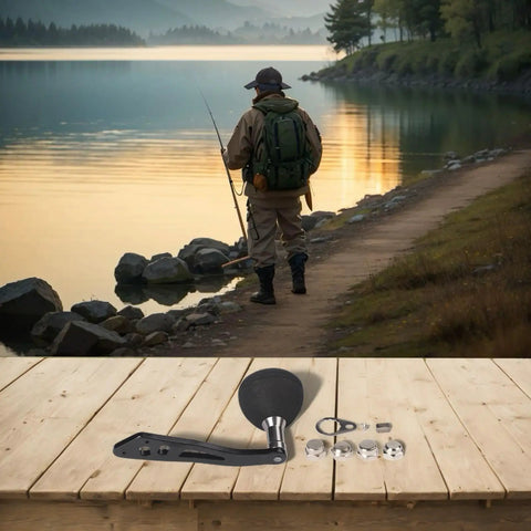 Swag Eva Power Handle Upgrade Kit For Round Baitcasting Reel With Ergo Metal Grip And Swanky Black Finish To Crush Big Catch Sessions Fast, black EVA handle