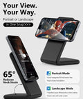 Fast Magnetic Wireless Charger Stand For iPhone 12 Through 17 Series With MagSafe, Quick Snap Alignment in sleek black