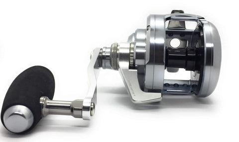 Blue Heaven BH L80 Hi Lo Saltwater Jigging Reel For Big Game Angling Five Point Nine To One Gear Ratio Forty Four And A Half Inches Retrieve