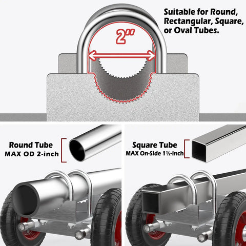 Heavy Duty Six Inch Rolling Gate Wheels Loaded With Double U Bolts And Rust Proof Steel Setup for round and square tube gates.