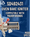 Gas Range Igniter Replacement For Specific Models Only Not Universal Fits Your Stove 115V 3.2 To 3.6 Amp displayed with packaging