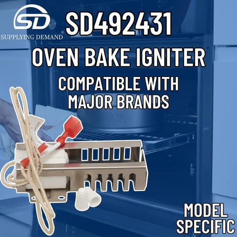 Gas Range Igniter Replacement For Specific Models Only Not Universal Fits Your Stove 115V 3.2 To 3.6 Amp displayed with packaging