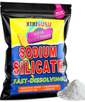Straight Up High Purity Sodium Silicate Powder For Cold Water Mixing With Zero Hassle in a 16oz pouch with fast-dissolving powder.