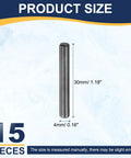 15 Pack 4mm By 30mm Black Oxidized Dowel Pins 304 Stainless Steel Cylindrical Shelf Pegs Chamfered Ends For Precise Positioning In Furniture Installations Fixtures And DIY Projects.