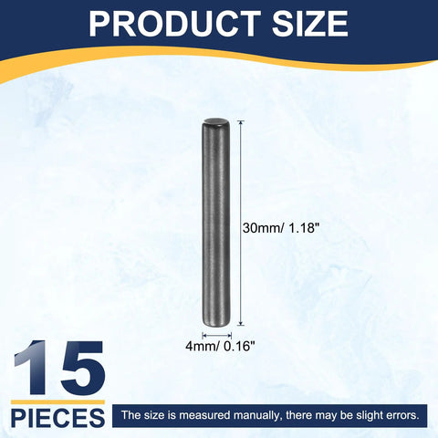 15 Pack 4mm By 30mm Black Oxidized Dowel Pins 304 Stainless Steel Cylindrical Shelf Pegs Chamfered Ends For Precise Positioning In Furniture Installations Fixtures And DIY Projects.