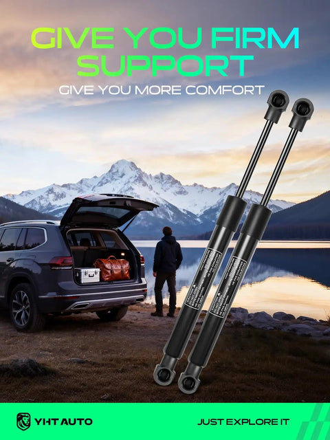 Heavy Duty Rear Trunk Lid Gas Strut Lift Support For BMW Z4 2003 To 2008 shown against a scenic mountain background.