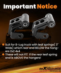 2 Inch Rear Drop Lowering Shackles For Dodge Ram 1500 2500 3500 Mega Cab 2003 2013 8 Lug Trucks With Leaf Springs Under Rear Hanger