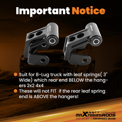 2 Inch Rear Drop Lowering Shackles For Dodge Ram 1500 2500 3500 Mega Cab 2003 2013 8 Lug Trucks With Leaf Springs Under Rear Hanger