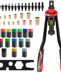 16 Inch Pro Rivet Nut Kit With Quick Change Mandrels, Heavy Duty Rivnut Nutsert Tool, boxed set with wrenches and accessories