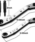 HVAC Air Conditioning Valve Ratchet Wrench Set With Dual Pneumatic Wrenches For Three Sixteenths To Three Eighths Inch Includes Five Sixteenths By One Quarter Inch Adapters And Two Hex Bit Adapters For Refrigeration Tool And Equipment Repair.