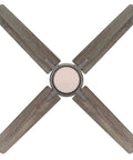Top view of Cliff 56 Inch Industrial Steel Ceiling Fan With Dimmable LED Light Kit, Reclaimed Hickory And Pewter Ash Finish Blades.