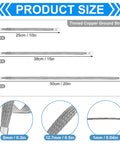 Diagram showing 12 Piece Engine Grounding Straps Kit With 10 15 And 20 Inch Options, flat braided copper tinned ground wire