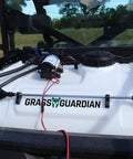 40 Gallon UTV Broadcast Sprayer With 2.2 GPM Diaphragm Pump and 10 Foot Swath attached to a UTV in a field