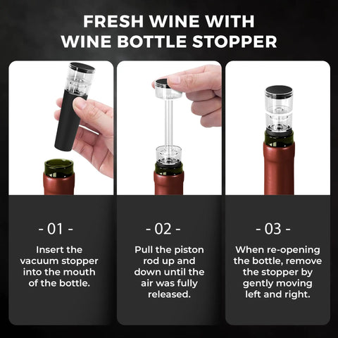 Wine Chiller Set With Chill Rods Foil Cutter Stopper Ebook And Drip Free Pourer stopper use instructions.