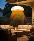 1500W Infrared Ceiling Mounted Patio Heater With 360 Degree Heat Coverage installed in outdoor seating area