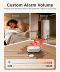 Water Leak Detector 1s With Four Point Nine Two Foot Sensor Cable 105 dB Adjustable Alarm Five Year Battery Life IP67 Waterproof device in use