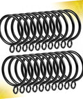 24 Pack Curtain Rings Clips Black Drapery Holders For Easy Hanging And Smooth Glide On Compatible Curtain Rods For Home Decor