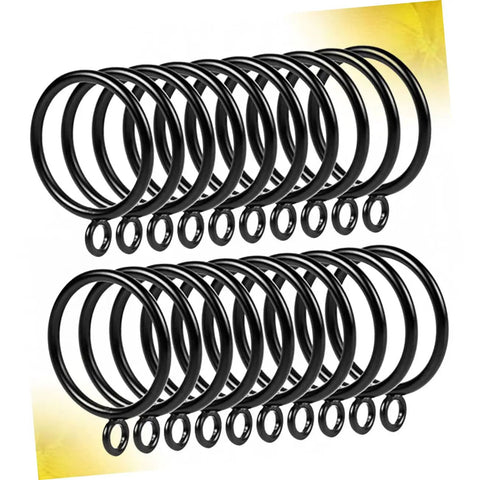 24 Pack Curtain Rings Clips Black Drapery Holders For Easy Hanging And Smooth Glide On Compatible Curtain Rods For Home Decor