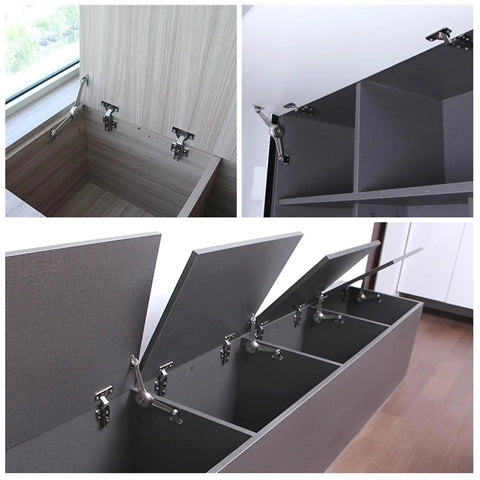 Soft Close Cabinet Lid Stay Hinge For Kitchen Wardrobe Cupboard Door Open Upward Or Downward With Adjustable Tension Lightweight Version installed