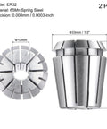 ER32 Spring Collet 10mm Clamping Diameter For CNC Engraving Machine Lathe Milling Workhorse 2 Pack High Precision 0.008mm