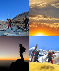 Hikers trekking with gear in mountainous terrain, showcasing heavy duty military grade boot socks 4 pack for rugged conditions.