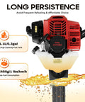 52cc 2 Stroke Garden Trench Digger Portable Post Hole Digger 1900W Powerhead 6500 RPM Easy Start Handheld Trencher A Beast