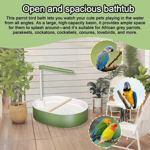 Parrot Shower Bath With USB Pump, Automatic Water Circulation Fountain For Parakeets And Pet Birds