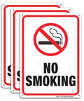 No Smoking Sign 3 Pack Heavy Duty Metal Aluminum Reflective Signs 10 By 7 Inches.040 Aluminum Rust Free UV Printed Graphics