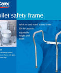 Carex Adjustable And Detachable Toilet Safety Frame With Easy Grip Handles and Aluminum Frame for Elderly and Disabled