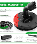 Dust Shroud For Angle Grinder 4.5 To 5 Inch With 360 Degree Detachable Connector Universal Fit Includes 2 Pack 5 Inch Diamond Cup Wheels