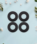 Universal Kayak Paddle Drip Rings Water Stop Splash Guards For Aluminum And PVC Paddles Wear Resistant Easy Install Replacement Parts For Frequent Paddling Keeps Water Out And Drips Away During Rough Waters, black rubber rings