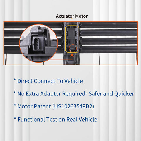 Boss Grade Active Grille Shutter Assembly With Motor For 2017 To 2019 Buick LaCrosse and 2016 To 2023 Chevy Malibu actuator motor detail.