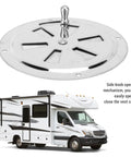 Round 4-inch adjustable stainless steel vent grill with side-knob opening for marine boats and caravans