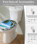 Upgrade Your Bathroom Game Zero Sweat Install With This Durable Resin Toilet Seat Cover Sporting A Tropical Thatched Umbrella Motif.