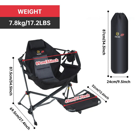 Heated Hammock Camping Chair With Footrest And Battery Pack Power Bank Included for All Day Outdoor Chill Kickback Sessions