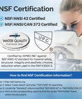 Scientist examining water filter sample, NSF certified, Replacement Refrigerator Water Filter RWF4200A For Samsung compatibility.