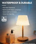 Outdoor Waterproof Shower Lamp Cordless 5200mAh Table Lamp With Touch Dimming IP65 Wireless LED Night Light on bathroom counter