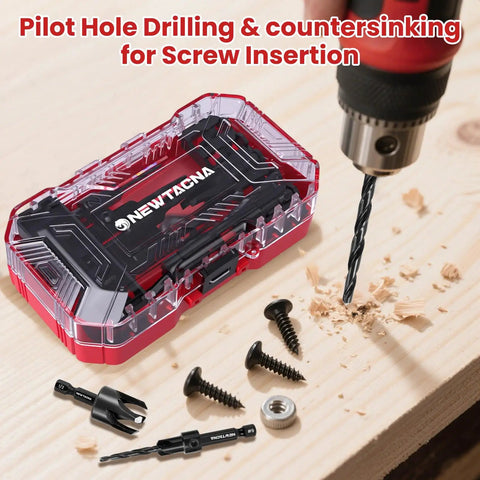 Hella Tough Fifteen Piece Hss Countersink Drill Bit Set For Wood Featuring Three Eighth And Half Inch Plug Cutters Delivers smooth pilot holes and countersinking for screw insertion.