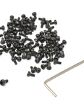 100 Pc M2 X 4mm Hex Socket Head Cap Screws Bolts Kit, 12.9 Grade Alloy Steel, Black Oxide Finish, with hex key