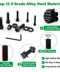 M3 Hex Socket Head Cap Screws And Nuts Kit Set With 631 Pieces Grade 12.9 Alloy Steel Metric Bolts In M3 Black Zinc Plated